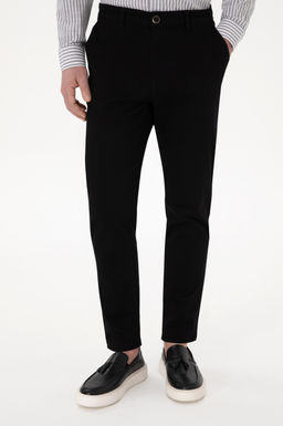 Erkek Siyah Slim Fit Kanvas Pantolon
