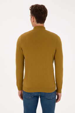 Erkek Slim Fit Yar_m Bal_k__ Yaka Hardal Kazak - U.s. polo assn фото 5