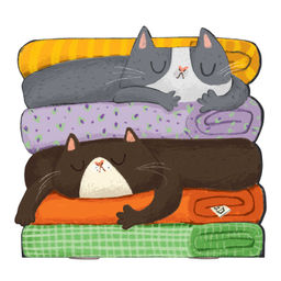 Блокнот 32л арт. 72656/ 10 СПЯЩИЕ КОТЫ /130х120 мм, фигурная вырубка, мягкий переплёт (2 скобы). вн.