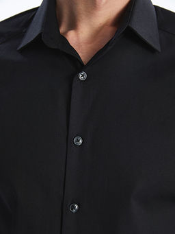 Slim Fit Uzun Kollu Gabardin Erkek G?mlek