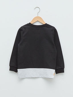 Bisiklet Yaka Yaz? Bask?l? Uzun Kollu Erkek ?ocuk Sweatshirt - Waikiki фото 2