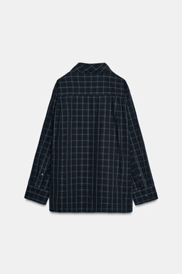 CHECK POPLIN SHIRT WITH POCKET SQUARE - Zara фото 9