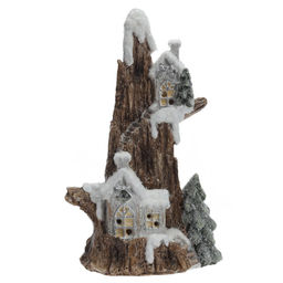 Фигурка декоративная "Домик" с подсветкой (LR44x2,прилаг) , L12 W11 H20 см, 2в.