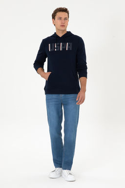 Erkek Mavi Loose Fit Jean Pantolon