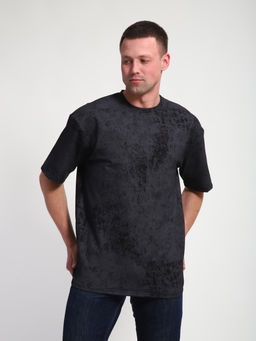 М460 Футболка оверсайз футер (черный винтаж)