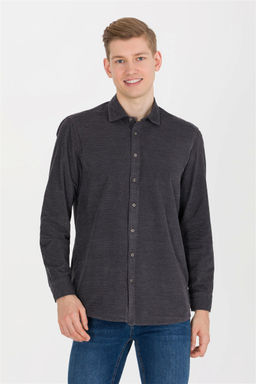 Мужская рубашка антрацитового цвета с длинным рукавом - U.s. polo assn фото 4