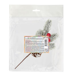 Blumentag VDF-134 Веточка заснеженная с шишкой и ягодами 3 х 1 шт. 24 см 01  фото 5