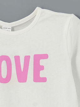 Bisiklet Yaka Bask?l? K?z Bebek Pijama Tak?m - Waikiki фото 3