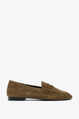 STITCHED SPLIT SUEDE LOAFERS - Zara фото 4