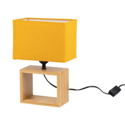 UML-B401 E27 ORANGE/WOOD Светильник настольный декоративный под лампу Е27, 40W. Механический выключатель. Оранжевый. ТМ Uniel - Volpe фото 2