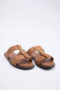 Taba Suet Kad?n Cift Bantl? Terlik TAKSS26TE00015