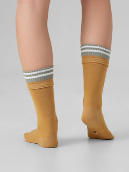 Цена за 5 пар! Носки женские коричневые с рисунком в виде полосок - Mark formelle фото 4