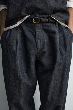 PANTAL?N BALLOON FIT PLIEGUES / Azul / ?ndigo - Zara фото 5
