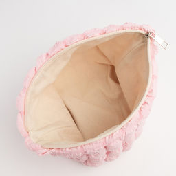 Косметичка на молнии простая, большая, мягкая, розовая - Simaland фото 3