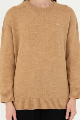 Женский свитер песочного меланжа - U.s. polo assn фото 6