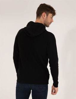 Siyah Regular Fit Kapi_onlu Triko Kazak - Pierre cardin фото 5