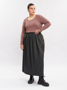 Юбка кожаная UB30009BLK01 - Артесса фото 5