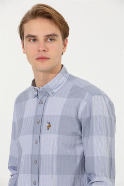U. S. Polo Assn / Мужская серая рубашка в шотландскую клетку - U.s. polo assn фото 7
