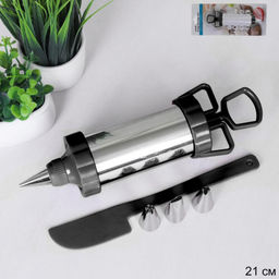 Кондитерский шприц с насадками 4 предмета / 600-348 /уп 72/