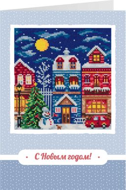 Набор для вышивания PANNA OT-7368 Открытка. Зимний городок 11.5 х 12 см
