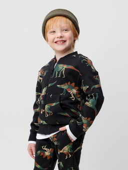 КР 301856/черный,динозавры жакет (бомбер) для мал