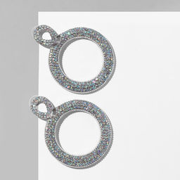 Серьги висячие со стразами Эдем кольцо, радужный в серебре, 6,5см - Queen fair фото 2