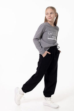 Брюки джоггеры из футера М225114а черный - Елена фото 3