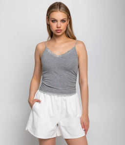 Топ #КТ286 (1), серый меланж