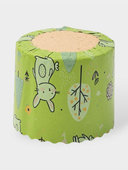 Цена за 2 шт. Формы для выпечки кулича бумажные Зайки в лесу, одноразовые, набор 10 шт., 7?6 см, зелёные