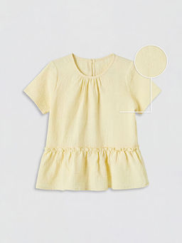 Bisiklet Yaka F?rf?rl? K?z ?ocuk M?slin Bluz