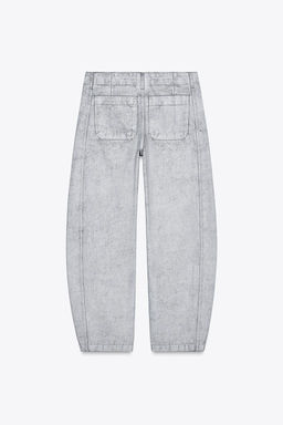 ZW COLLECTION TAPERED COATED MID-RISE JEANS - Zara фото 8