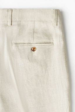 Pantal?n sastre en mezcla de lino Regular Fit - H&m фото 3