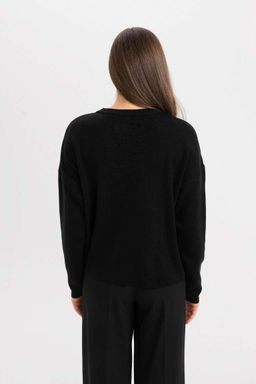 Свитер обычного кроя с круглым вырезом - Defacto фото 5