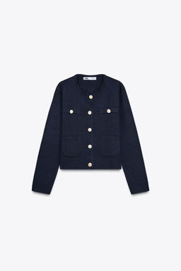 KNIT CARDIGAN WITH GOLDEN BUTTONS - Zara фото 5