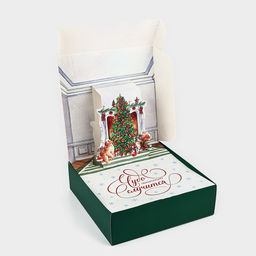 Подарочная коробка новогодняя складная Уютный Новый год, 26?26?8 см