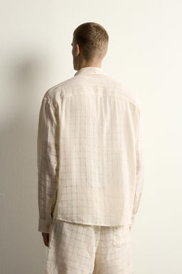 CAMISA RELAXED FIT JACQUARD CUADROS LINO - ALGOD?N / Crudo - Zara фото 2