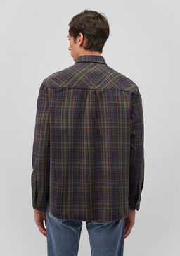 Kareli Haki Gomlek - Mavi фото 4