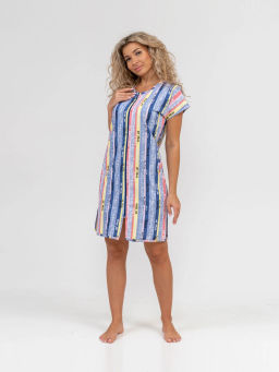 Халат женский, цвет голубой желтый