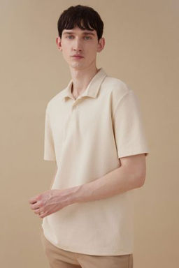 New Regular Fit Basic Duz K?sa Kollu Polo Tisort