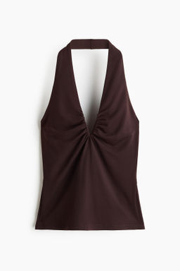 Top halter con escote en V
