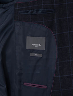 Lacivert Slim Fit Ekose Y_nl_ Tak_m Elbise