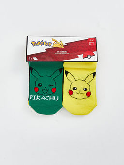 Pikachu Desenli Erkek ?ocuk Patik ?orap 5li
