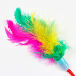 Шар-погремушка сизалевый с перьями, 4.5 см, розовый - Пижон фото 3