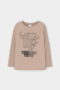 К 1600/темно-бежевый,клетка пижама для мал