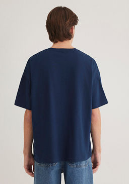 M Logo Bask?l? Lacivert Tisort - Mavi фото 5