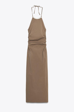 HALTER MIDI DRESS WITH DETAIL - Zara фото 11