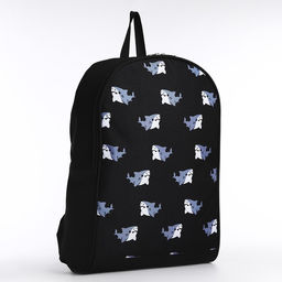 Рюкзак текстильный Акулы, 38х14х27 см, цвет чёрный - Nazamok фото 2