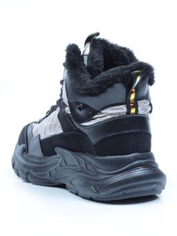 04-8524-3 BLACK Ботинки женские зимние (искусственные материалы) - Фабричный китай фото 4