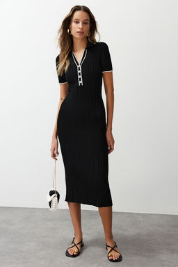 TRENDYOLMILLA Haki Renk Bloklu Midi Triko Elbise TWOSS24EL00831 фото 5