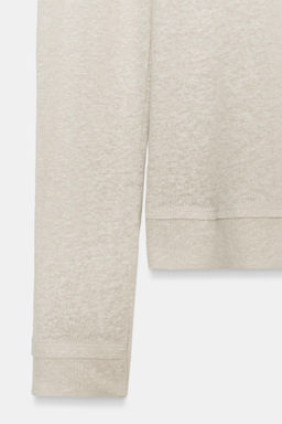 LONG SLEEVE T-SHIRT WITH LINEN - Zara фото 8